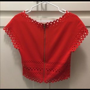 Laser cut crop top Bebe